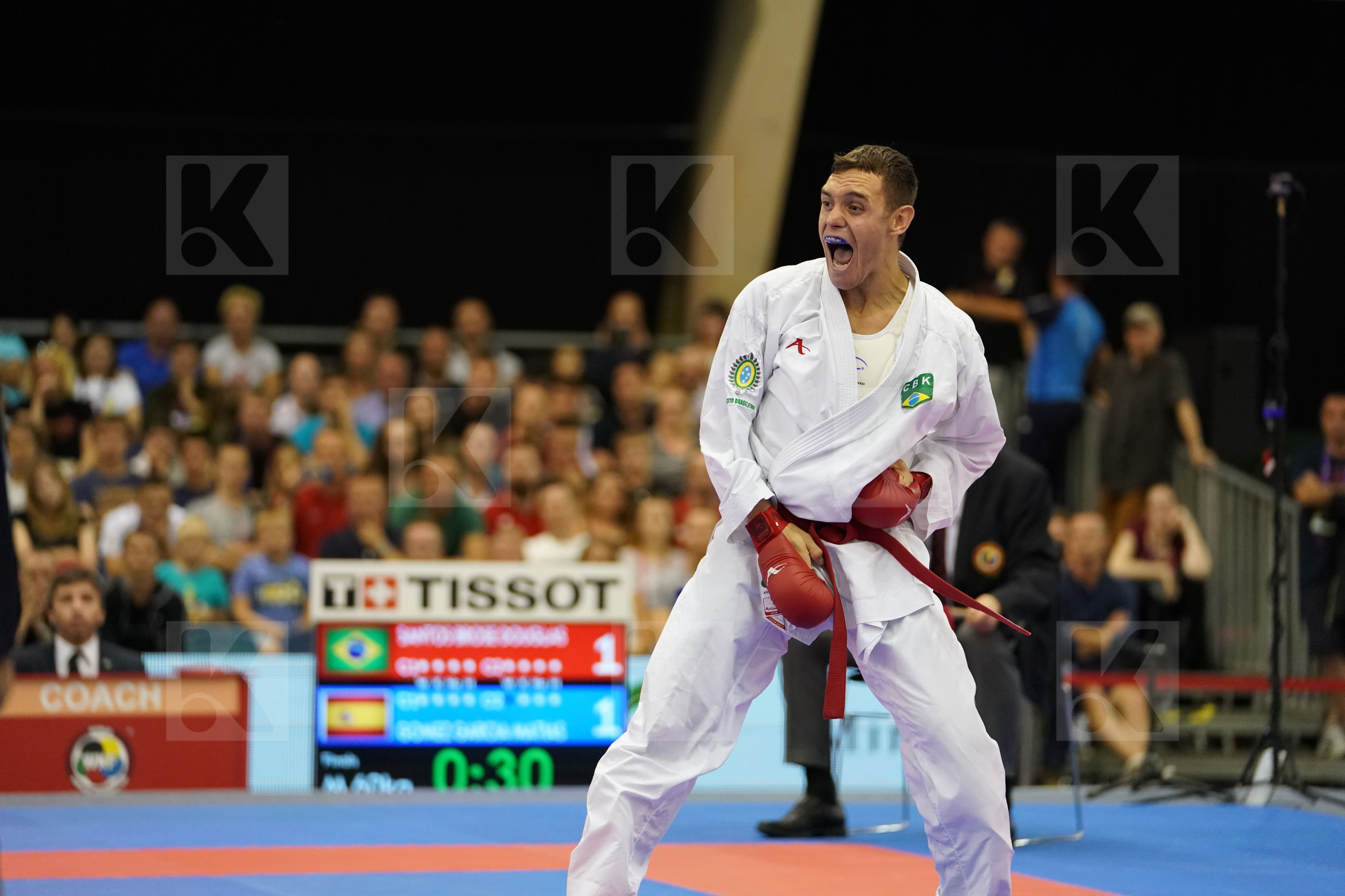 Brazil bronze match Gomez Garcia Matias Male Kumite -60kg Santos Brose Douglas Spain